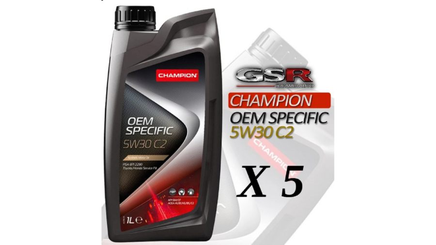 5 Litri Olio-Lubrificante Champion Oem Specific 5w30 C2 Lt.1